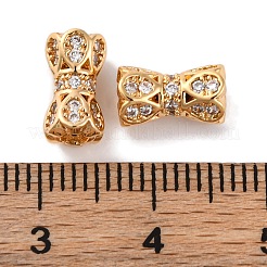 Brass Beads With Clear Cubic Zirconia&nbsp;KK-S403-09G