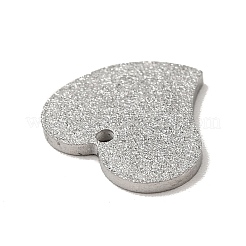 変色しない304ステンレススチールペンダント  テクスチャ  ハート  ステンレス鋼色  11x12x1mm  穴：1mm&nbsp;STAS-J040-14B-P