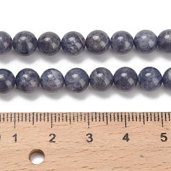 天然のアイオライトビーズ連売り  ラウンド  6~6.5mm  穴：0.7mm  約60~61個/連  15.08~15.35インチ（38.3~39cm）&nbsp;G-C259-B06-6mm