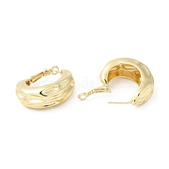 Brass Textured Thick Hoop Earrings for Women&nbsp;EJEW-K248-07G