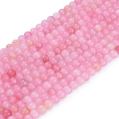 天然石ローズクォーツビーズ連売り  ラウンド  6~6.5mm  穴：0.8~1mm  約60~63個/連  15インチ〜15.5インチ&nbsp;G-F591-04-6mm