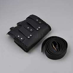 レザーウエストバッグとベルトセット  合金バックル  ブラック  175x100x45mm&nbsp;AJEW-WH20816-223B