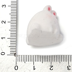 フロッキー動物樹脂ペンダント  プラチナ鉄ループ付き  兎  22.5x22.5x20mm  穴：2.7mm&nbsp;FIND-S001-05F