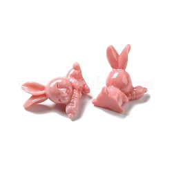 不透明樹脂ホームディスプレイ装飾  3d ウサギとニンジン  ライトコーラル  11.5x15.5x20.5mm&nbsp;RESI-G060-02