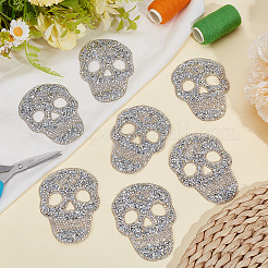 7Pcs Skull Glitter Resin Hotfix Rhinestone&nbsp;DIY-GF0014-22B