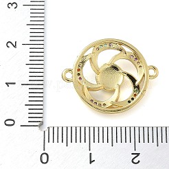 Rack Plating Brass Colorful Cubic Zirconia Vortex Connector Charms&nbsp;KK-K392-08G-01