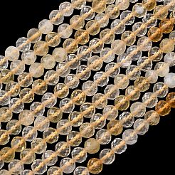 加熱された天然シトリンビーズ連売り  ファセット（64ファセット）  ラウンド  6mm  穴：0.8mm  約66個/連  15.24''（38.7センチメートル）&nbsp;G-G927-10C