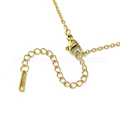 304ステンレススチールエナメルハートペンダントアズキチェーンネックレス  ゴールドカラー  ミックスカラー  15.87インチ（40.3cm）&nbsp;NJEW-JN05163
