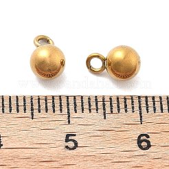イオンプレーティング（IP）304ステンレススチールチャーム  丸いチャーム  18KGP本金メッキ  8x5mm  穴：1.6mm&nbsp;STAS-R138-06G-02