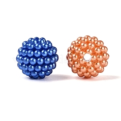 不透明な腹筋プラスチック ビーズ  ワックスベリーの丸いビーズ  ミックスカラー  15.5mm  穴：2.5mm  約409個/500g&nbsp;KY-Q006-04
