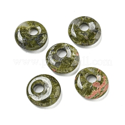 天然および合成混合宝石ドーナツ/パイディスクチャーム  14~14.5x4mm  穴：4mm&nbsp;G-G142-02