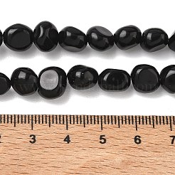 天然石オブシディアンビーズ連売り  タンブルストーン  ナゲット  6~13x5~8x4~8mm  穴：0.7mm  約17~22個/連  6.89~7.09インチ（17.5~18cm）&nbsp;G-C286-A02