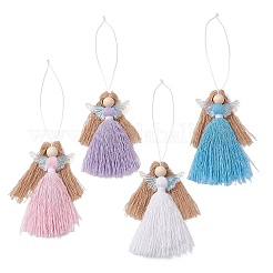 Polyester & Glass Angel Pendant Decorations&nbsp;HJEW-JM04648
