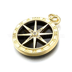 Rack Plating Brass Micro Pave Cubic Zirconia Pendants&nbsp;KK-K401-76G