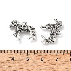 チベット風合金動物ペンダント  アンティークシルバー  シマウマ  16.5x18x4.5mm  穴：1.6mm&nbsp;PALLOY-V007-01AS-05