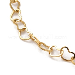 Ion Plating(IP) 304 Stainless Steel Heart Link Chain Bracelets&nbsp;BJEW-L673-026G