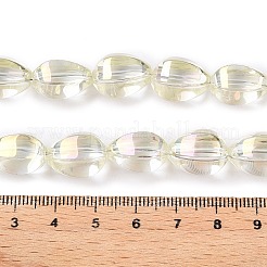 電気メッキガラスビーズセット  涙の形  淡黄色  15x11.5~12x10~10.5mm  穴：1.2mm  約39~40個/連  23.62~23.94インチ（60~60.8cm）&nbsp;EGLA-T028-01D