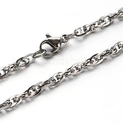 304 Stainless Steel Rope chain Necklaces&nbsp;NJEW-O058-16