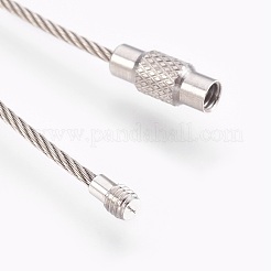 変色しにくい304ステンレススチールラップブレスレット  2ループ  留め金付き  ステンレス鋼色  18.3インチ（46.5cm）  1.5mm  内径：5-1/2インチ〜6-1/8インチ（14~15.5cm）&nbsp;BJEW-I267-004B