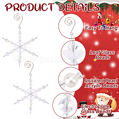 Christmas Snowflake Glass Pendant Decoration&nbsp;HJEW-GO00060