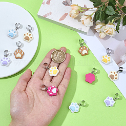 12Pcs 6 Style Alloy Enamel Stethoscope Pendant Decorations&nbsp;HJEW-OC00129