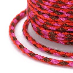 メタリック糸を使用した4本撚りポリコットンコード  手作りマクラメ綿ロープ  ひも壁掛け用植物ハンガー  レッド  1.5mm  約4.3ヤード（4m）/ロール&nbsp;OCOR-Z003-D12