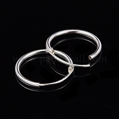 925純銀フープピアスパーツ  リング  銀  14x1.2mm  ピン：0.7mm&nbsp;STER-E062-05B-S
