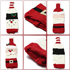 2Pcs 2 Styles Christmas Acrylic Fiber Wine Bottle Sleeve&nbsp;AJEW-CN0005-56