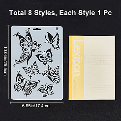 8Pcs 8 Style Plastic Drawing Painting Stencils Templates&nbsp;DIY-GF0004-82