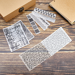 プラスチックエンボスフォルダー  凹凸エンボスステンシル  手工芸品の写真アルバムの装飾のため  花  148x105x3mm&nbsp;DIY-WH0032-73