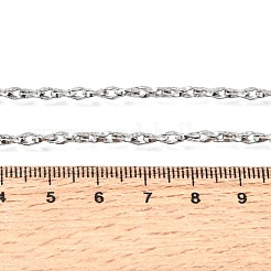 3mm 304ステンレススチール製ツイストオーバルリンクチェーンネックレス（男女兼用）  変色なし  ステンレス鋼色  16.85インチ（42.8cm）  リンク：5.5~6x3x1.5mm&nbsp;SA-CBAB767-18A-P