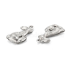 変色しない316サージカルステンレスペンダント  兎  ステンレス鋼色  18x11x3.5mm  穴：1mm&nbsp;LS-STAS-C026-30P