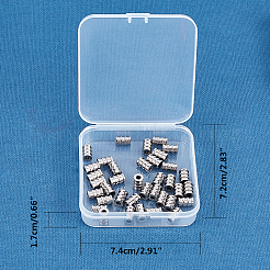 304ステンレスチューブビーズ  溝付き  コラム  ステンレス鋼色  9x6mm  穴：3mm  50個/箱&nbsp;STAS-CA0001-09P