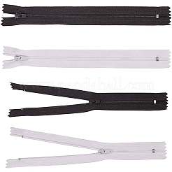 服飾材料  ナイロンジッパー  ファスナー部品  ホワイト＆ブラック  235~240x25mm  1連/色  50連&nbsp;FIND-BC0001-17
