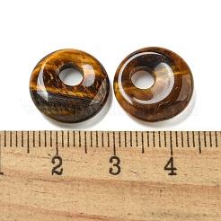 天然タイガーアイドーナツ/パイディスクチャーム  14~14.5x4mm  穴：4mm&nbsp;G-G142-02B