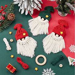 Christmas DIY Handmade Woven Cotton Santa Claus Pendant Decoration Making Kits&nbsp;DIY-SC0028-12A