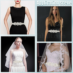 Flower Full Crystal Rhinestone Handmade Bridal Belts for Wedding Dresses&nbsp;AJEW-WH20006-233B-02
