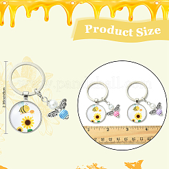 3Pcs Glass Pearl & Resin & Alloy Glass Keychains&nbsp;KEYC-YW00227-01