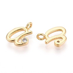 Brass Micro Pave Cubic Zirconia Charms&nbsp;KK-N263-97G-A