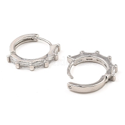 Brass Micro Pave Cubic Zirconia Hoop Earrings&nbsp;EJEW-D078-06P