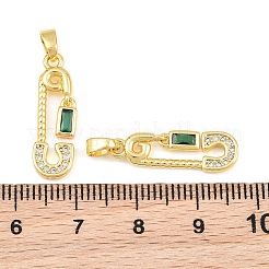 Brass Micro Pave Green Cubic Zirconia Pendants&nbsp;CU-CBA9AB3-09G