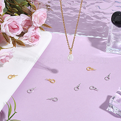 10個2色925スターリングシルバースクリューアイペグベイル  リング  片穴ビーズ  ミックスカラー  12x6x3mm  穴：4mm  ピン：0.7mm  5個/カラー&nbsp;STER-ME0001-53