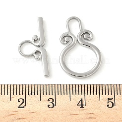 304ステンレススチールトグル留め具  ステンレス鋼色  リング：22.5x14.5x2ミリメートル。バー：21.5x9.5x2mm&nbsp;STAS-H483-44P