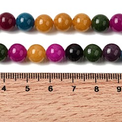 天然石ホワイトジェイドビーズ連売り  染め  ラウンド  ミックスカラー  8mm  穴：0.7mm  約48~50個/連  14.72~14.96''（37.4~38センチメートル）&nbsp;G-H348-8mm-03