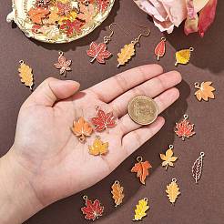 50Pcs 25 Styles Autumn Theme Alloy Enamel Pendants&nbsp;ENAM-CJ0006-65