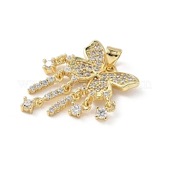 Brass Micro Pave Cubic Zirconia Pendants&nbsp;KK-L239-023G