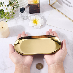 Oval 430 Stainless Steel Jewelry Display Plate&nbsp;STAS-CP0001-08G