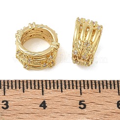 Brass Micro Pave Clear Cubic Zirconia Beads&nbsp;CU-CBAC675-07G