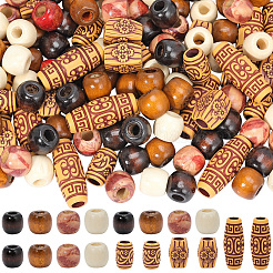 110Pcs 7 Styles Plastic and Wood Beads&nbsp;KY-PA0001-18