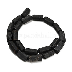 天然石ブラックトルマリンビーズ連売り  多面カット  コラム  グレードAB  15~20x9~11x8~10mm  穴：1.4mm  約19~20個/連  16.54~17.13''（42~43.5センチメートル）&nbsp;G-F716-01-B02